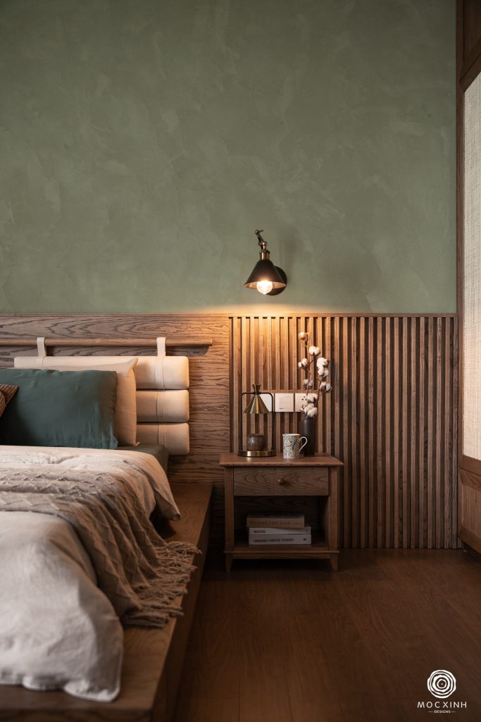phòng ngủ master phong cách rustic