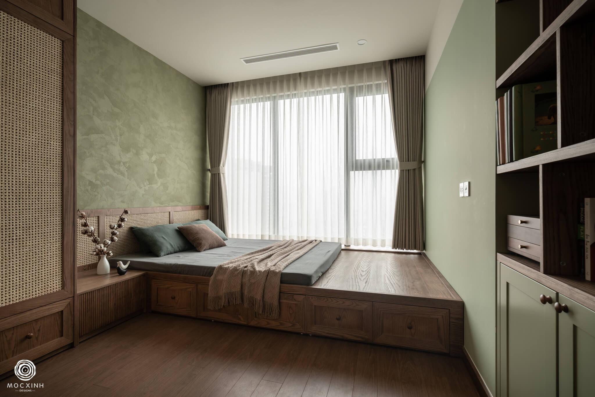 phòng ngủ phong cách rustic
